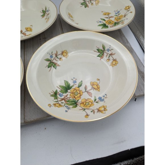 Vintage Set Taylor Smith Taylor Soup Cereal Bowl 7 3/4" Yellow Buttercups TST237 - Picture 2 of 8
